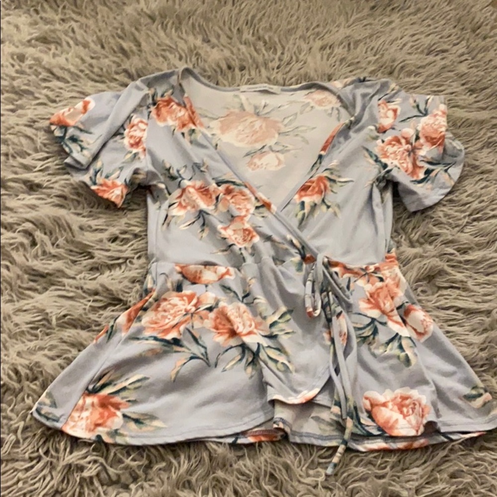 Blue Floral Top